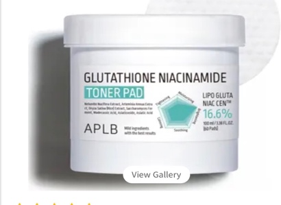 APLB Glutathione Niacinamide Toner Pads 100ml